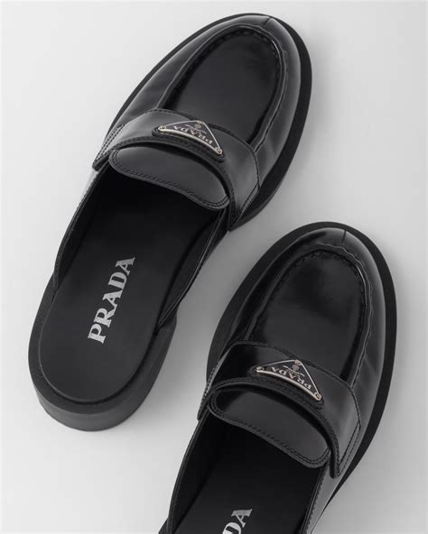 prada brushed mules|prada flat velvet slides.